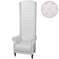 vidaxl sillon de respaldo alto cuero sintetico blanco