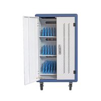 armario rack de seguridad phask montado con ruedas goma 30 compart para portatil tablet y smartphone brancoazul