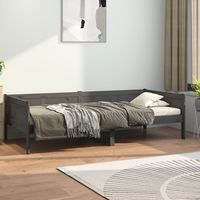 vidaxl sofa cama madera maciza de pino gris 90x190 cm