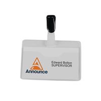 announce visitor name badge 60x90mm 25 pack