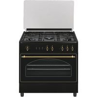 vitrokitchen ru9060b cocina de gas butano 5 fuegos  horno antracita