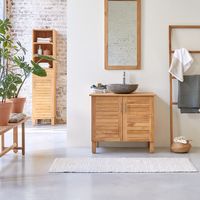 mueble para lavabo de teca maciza de 85 cm