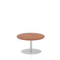 italia 800mm poseur round table walnut top 475mm high leg