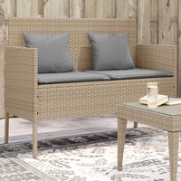 vidaxl banco de jardin con cojines ratan sintetico beige