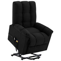 vidaxl sillon de masaje elevable tela negro