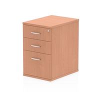 impulse 600 desk high pedestal 3 drawer beech - i000069