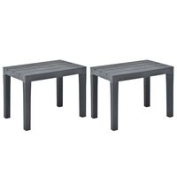 vidaxl bancos de jardin 2 unidades plastico gris antracita