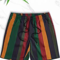 pantalones cortos a rayas coloridas para hombre con bolsillos pantalones cortos informales con cordon para la playa vacaciones de verano natacion y surf