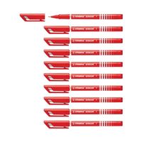 stabilo sensor cushion tip fineliner pen red pack of 10 18940