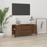 vidaxl mueble para tv madera contrachapada marron roble 102x445x50 cm