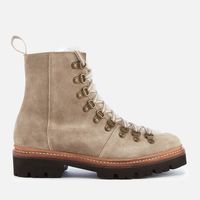 grenson womens nanette suede hiking style boots - maple - uk 3