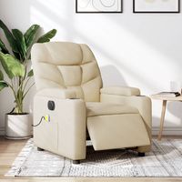 vidaxl sillon reclinable de masaje electrico tela color crema