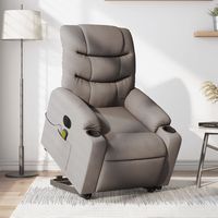 vidaxl sillon de masaje electrico reclinable elevable tela taupe