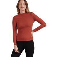 admas blusa camiseta de manga larga con cuello alto perkins para mujer