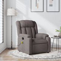 vidaxl sillon de masaje reclinable de tela gris taupe