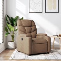 vidaxl sillon reclinable de tela marron