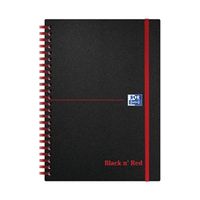 black n red ruled polypropylene wirebound notebook 140 - 846350109