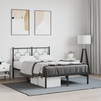 vidaxl estructura cama sin colchon con cabecero metal negro 120x190 cm