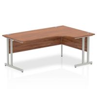 impulse cantilever 1800 right hand crescent desk walnut -