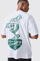 camiseta oversize man active con estampado de golf y country club blanco