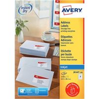 avery inkjet address labels 635x381mm 21 per sheet white 2100 pack