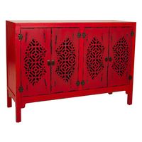 aparador de madera rojo 120x40x865h cm