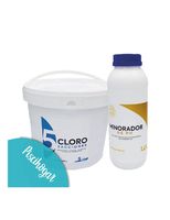 cloro 5 acciones sin cobre en pastillas 5kg  minorador ph 1 lt  pack