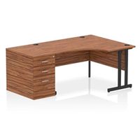 impulse 1400 rh crescent desk cantilever walnutblack 800 desk hi ped