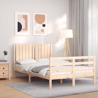 vidaxl estructura de cama con cabecero madera maciza 120x200 cm