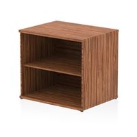 impulse 600mm deep desk high bookcase walnut