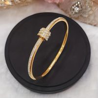 1pc pulsera de acero inoxidable para hombres y mujeres con hebilla de espiral retorcida y brillantes regalos diarios