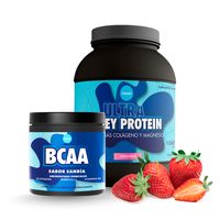 pack proteinas whey 1kg sabor fresa  bcaa