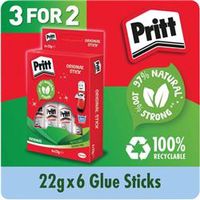 pritt stick medium 22g glue stick 6 pack x 3 1456071