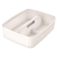 leitz mybox organiser tray with handle large white 53220001