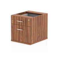 impulse fixed pedestal 2 drawer walnut - i001639