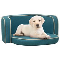 vidaxl sofa plegable para perro cojin lavable lino turquesa 76x71x30cm