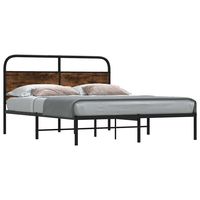 vidaxl estructura de cama sin colchon 140x190 cm madera roble ahumado