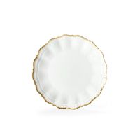 plato de postre x6 porcelena blancooro