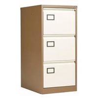 bisley 3 drawer contract steel filing cabinet - coffee cream - aoc3cc