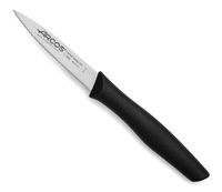 cuchillo mondador hoja serrada acero inoxidable 85 mm mango negro