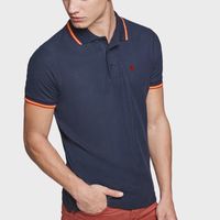 sc - polo espana hombre manga corta  - versatil y elegante colores negro blanco y marino