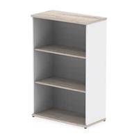 impulse 1200mm bookcase grey oak and white