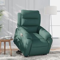 vidaxl sillon reclinable elevable tela verde oscuro