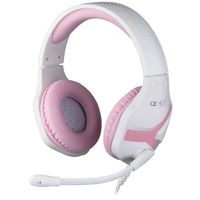 konix geek girl crystal auriculares gaming de diadema en rosa