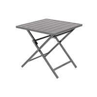 mesa de exterior plegable de aluminio antracita 70x70x71 cm