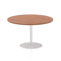 italia 1200mm poseur round table walnut top 725mm high leg