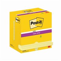 post-it super sticky 76x127mm 90 sheets canary yellow pack of 12