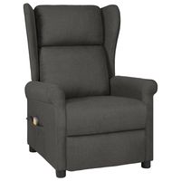 vidaxl sillon de masaje de tela gris oscuro