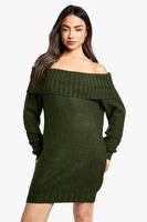 vestido jersey mini de canale ancho con escote bardot verde