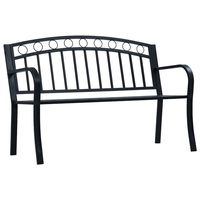 vidaxl banco de jardin acero negro 125 cm